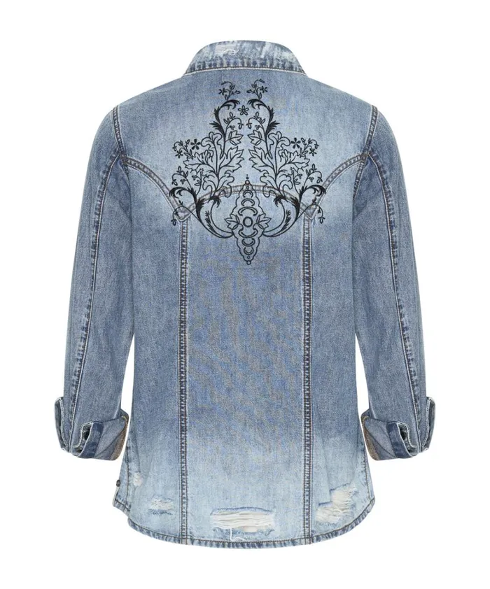 One Teaspoon Denim Tops BLACKSTONE FITTED DENIM SHIRT 8211 Women