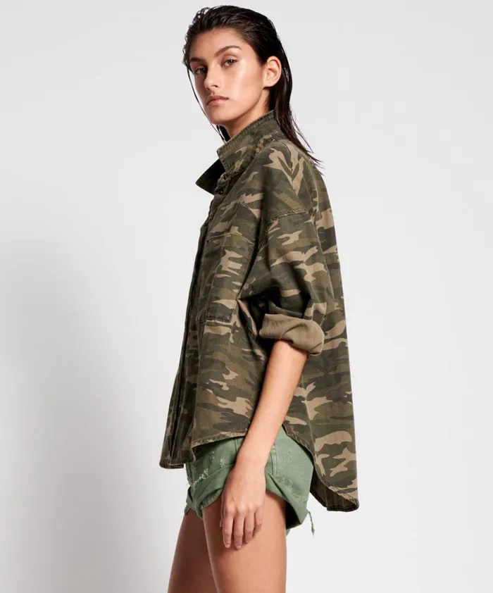 One Teaspoon Denim Tops CAMO LONG SLEEVE DARIA SHIRT 8211 Women One Teaspoon Denim Tops CAMO LONG SLEEVE DARIA SHIRT 8211 Women