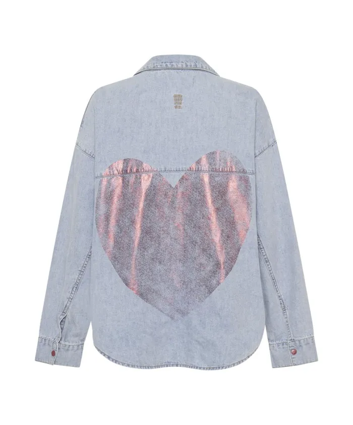 One Teaspoon Denim Tops RED DEVIL HEART DARIA DENIM SHIRT 8211 Women