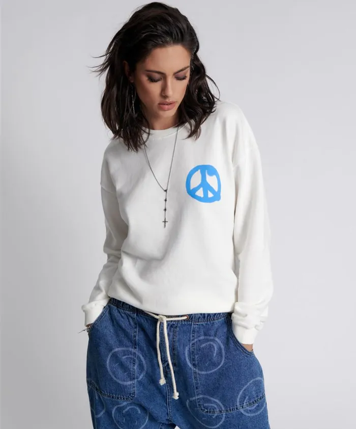 One Teaspoon Hoodies And Sweats GET PHYSICAL PEACE SWEATER 8211 Women