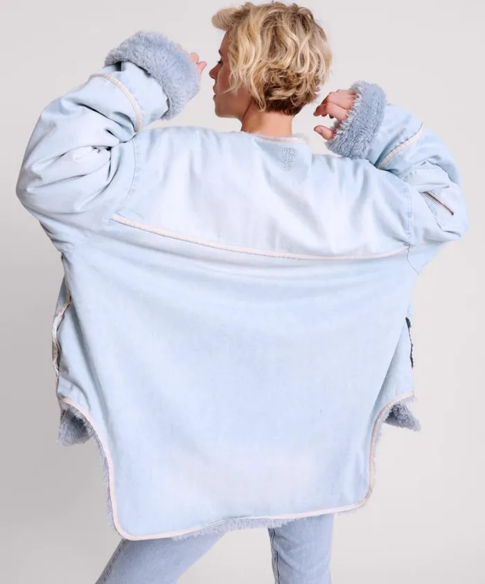 One Teaspoon Jackets BLUE SPACE TEDDY THROWOVER DENIM JACKET 8211 Women One Teaspoon Jackets BLUE SPACE TEDDY THROWOVER DENIM JACKET 8211 Women