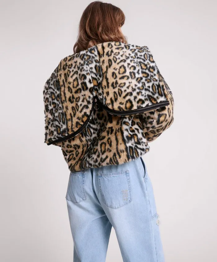 One Teaspoon Jackets FAUX LEOPARD SPLIT HOOD JACKET 8211 Women
