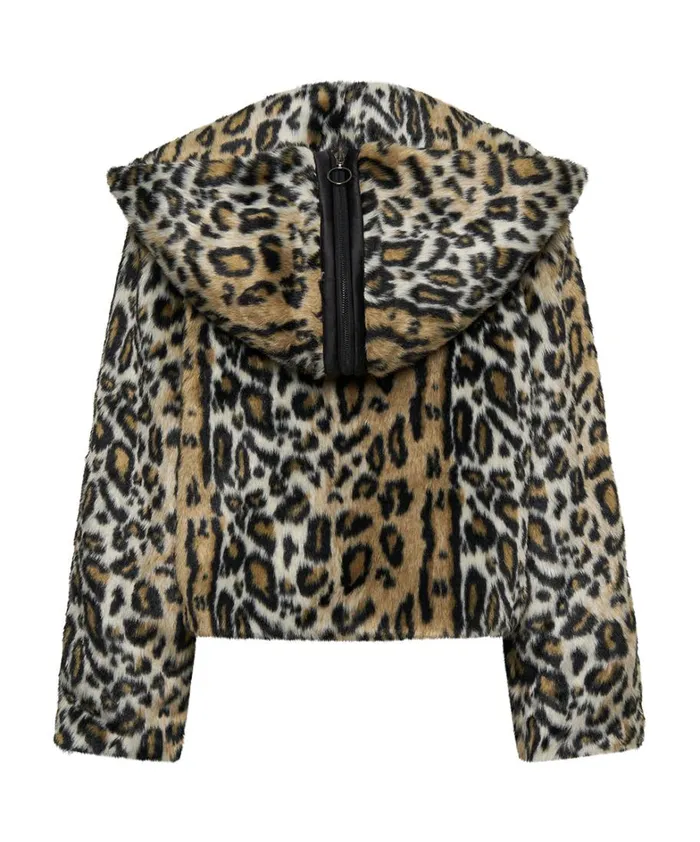 One Teaspoon Jackets FAUX LEOPARD SPLIT HOOD JACKET 8211 Women