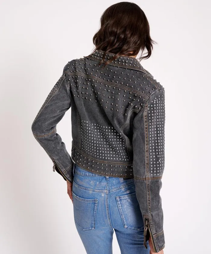 One Teaspoon Jackets REBEL REBEL STUDDED DENIM JACKET 8211 Women