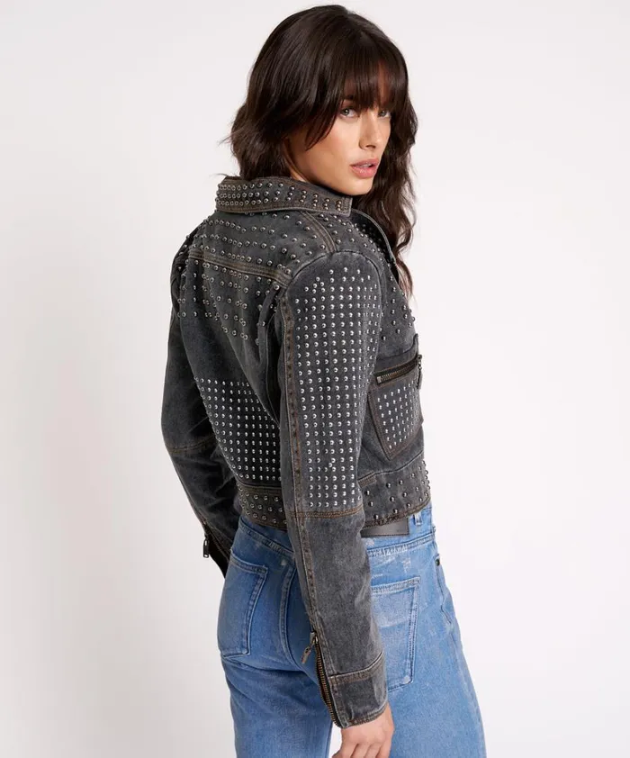One Teaspoon Jackets REBEL REBEL STUDDED DENIM JACKET 8211 Women