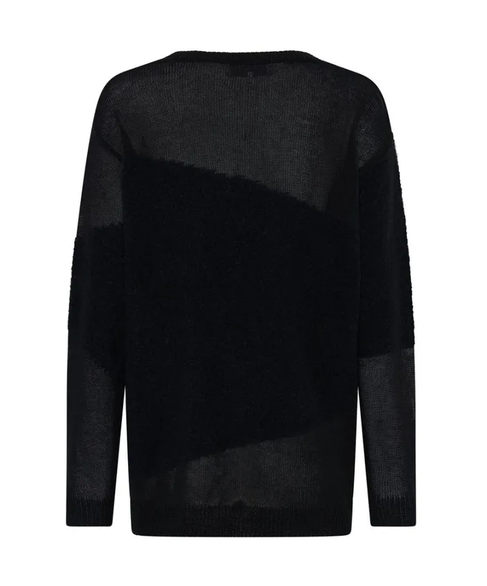 One Teaspoon Knitwear SHATTERED CREW KNIT SWEATER BLACK 8211 Women