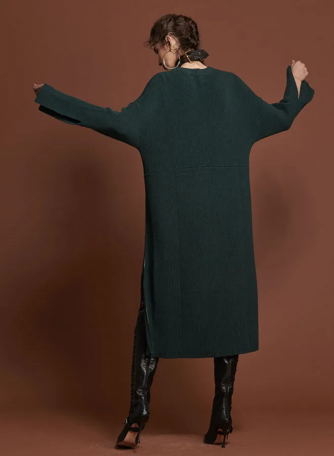One Teaspoon Midi and Maxi Dresses BOTTLE GREEN STUDIO ZIP KNIT DRESS 8211 Women