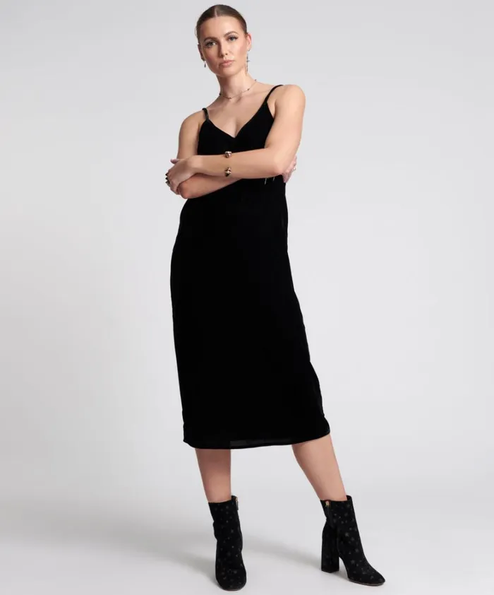 One Teaspoon Midi and Maxi Dresses VELVET LOVER MIDI SLIP DRESS 8211 Women