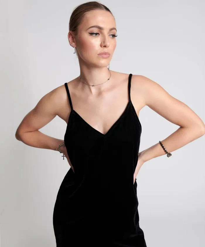 One Teaspoon Midi and Maxi Dresses VELVET LOVER MIDI SLIP DRESS 8211 Women
