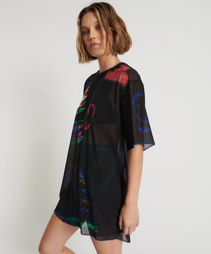 One Teaspoon Mini Dresses 99 CENT DREAMS MESH TEE DRESS 8211 Women