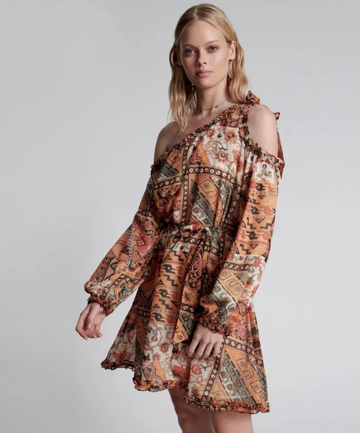 One Teaspoon Mini Dresses BAZAAR PAISLEY ONE SHOULDER DRESS 8211 Women One Teaspoon Mini Dresses BAZAAR PAISLEY ONE SHOULDER DRESS 8211 Women