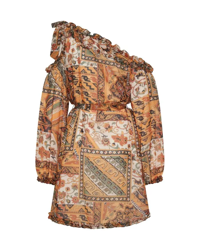 One Teaspoon Mini Dresses BAZAAR PAISLEY ONE SHOULDER DRESS 8211 Women One Teaspoon Mini Dresses BAZAAR PAISLEY ONE SHOULDER DRESS 8211 Women