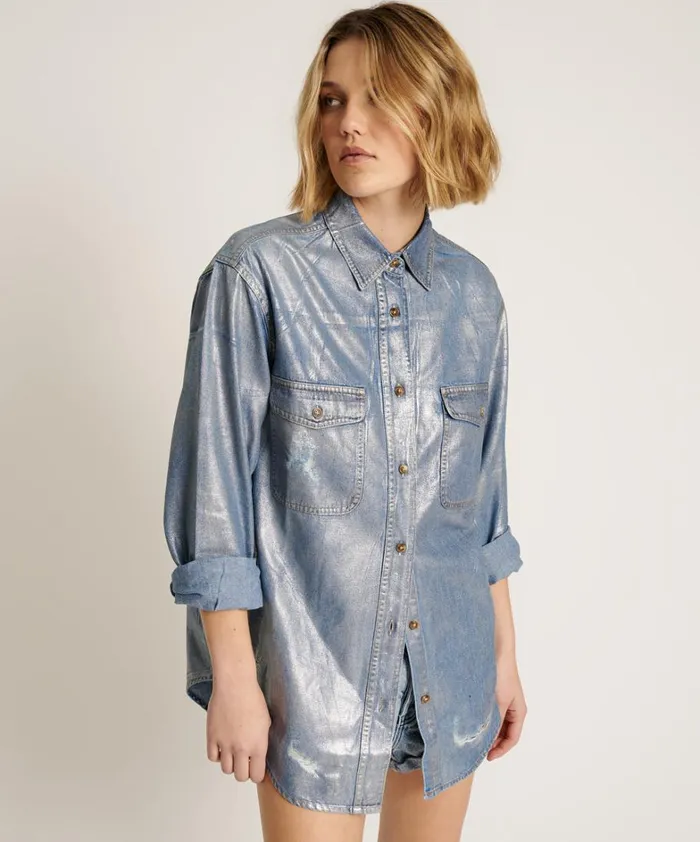One Teaspoon Shirts BLUE FUTURE EVERYDAY DENIM SHIRT 8211 Women One Teaspoon Shirts BLUE FUTURE EVERYDAY DENIM SHIRT 8211 Women