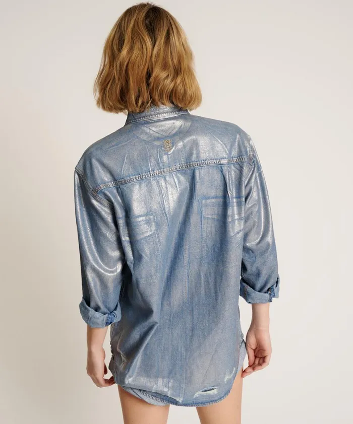 One Teaspoon Shirts BLUE FUTURE EVERYDAY DENIM SHIRT 8211 Women One Teaspoon Shirts BLUE FUTURE EVERYDAY DENIM SHIRT 8211 Women