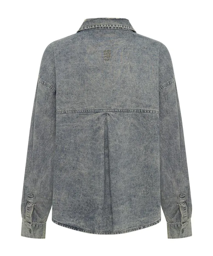 One Teaspoon Shirts DIRTY BLUE OVERSIZED DENIM WESTERN SHIRT 8211 Women One Teaspoon Shirts DIRTY BLUE OVERSIZED DENIM WESTERN SHIRT 8211 Women