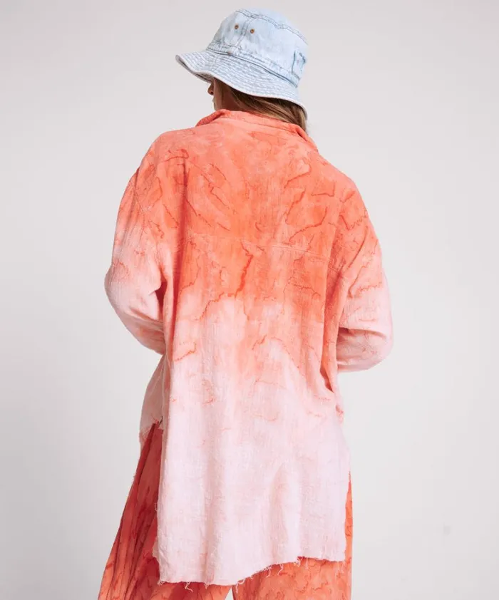 One Teaspoon Shirts HAND PAINTED SUNSET MUSLIN LONGLINE SHIRT 8211 Women One Teaspoon Shirts HAND PAINTED SUNSET MUSLIN LONGLINE SHIRT 8211 Women