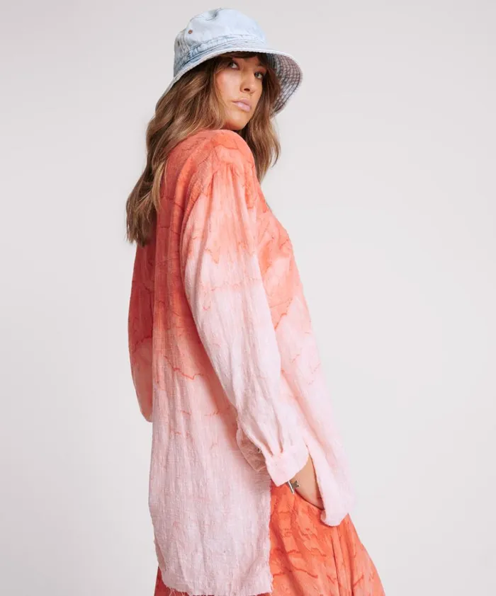 One Teaspoon Shirts HAND PAINTED SUNSET MUSLIN LONGLINE SHIRT 8211 Women One Teaspoon Shirts HAND PAINTED SUNSET MUSLIN LONGLINE SHIRT 8211 Women