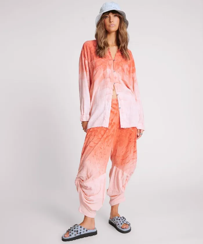 One Teaspoon Shirts HAND PAINTED SUNSET MUSLIN LONGLINE SHIRT 8211 Women One Teaspoon Shirts HAND PAINTED SUNSET MUSLIN LONGLINE SHIRT 8211 Women