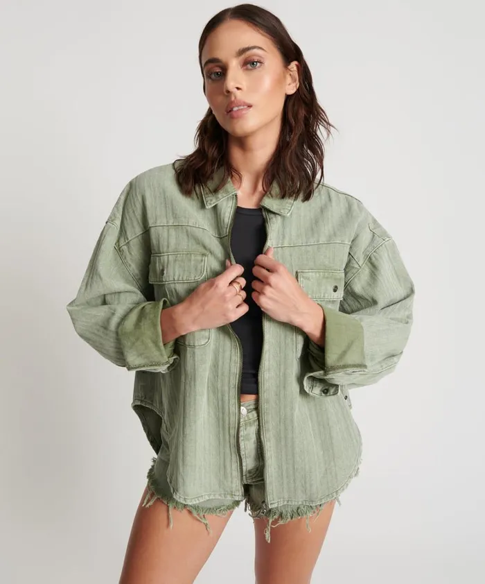 One Teaspoon Shirts KHAKI LOGO JACQUARD DARIA SHACKET 8211 Women