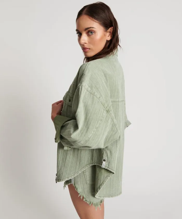 One Teaspoon Shirts KHAKI LOGO JACQUARD DARIA SHACKET 8211 Women One Teaspoon Shirts KHAKI LOGO JACQUARD DARIA SHACKET 8211 Women