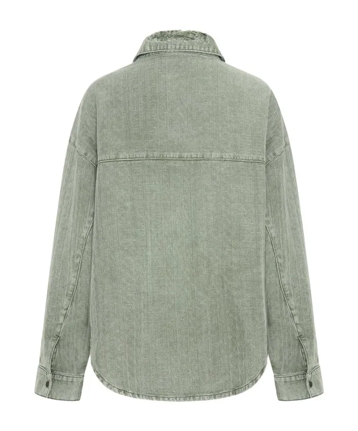 One Teaspoon Shirts KHAKI LOGO JACQUARD DARIA SHACKET 8211 Women One Teaspoon Shirts KHAKI LOGO JACQUARD DARIA SHACKET 8211 Women