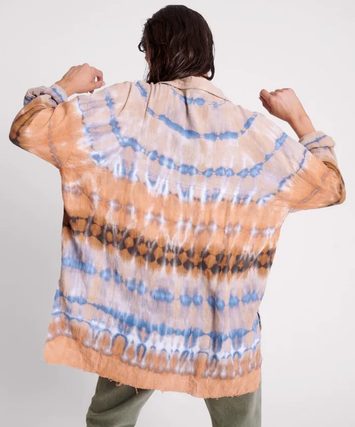One Teaspoon Shirts MIRAGE HAND TIE DYED MUSLIN LONG LINE SHIRT 8211 Women
