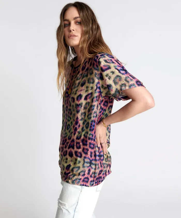 One Teaspoon Tees and Tanks COLLISION SATIN TEE 8211 Women