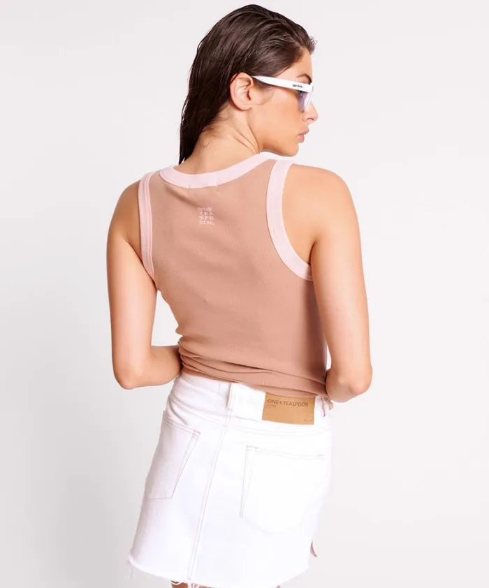 One Teaspoon Tees and Tanks OTS 2 TONE EQUIPMENT TANK 8211 Women One Teaspoon Tees and Tanks OTS 2 TONE EQUIPMENT TANK 8211 Women