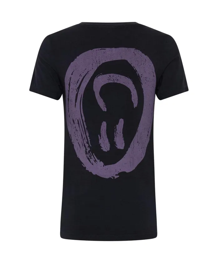 One Teaspoon Tees and Tanks WASHED BLACK SMILEY LOGO FITTED TEE 8211 Women
