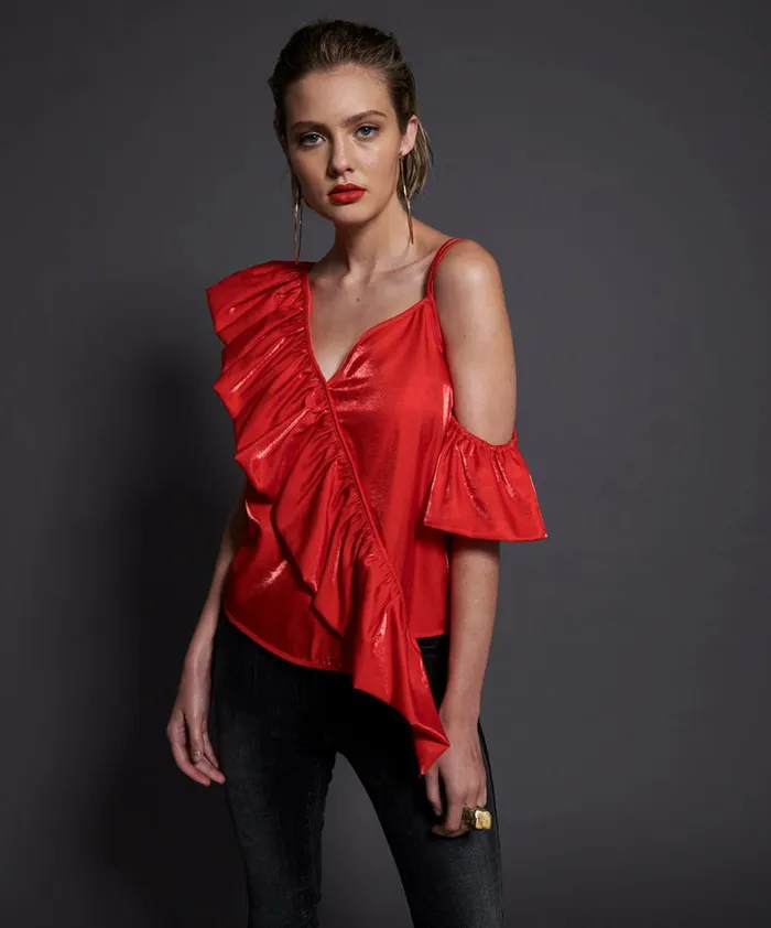 One Teaspoon Tops 80S RED ASHLEY TOP 8211 Women