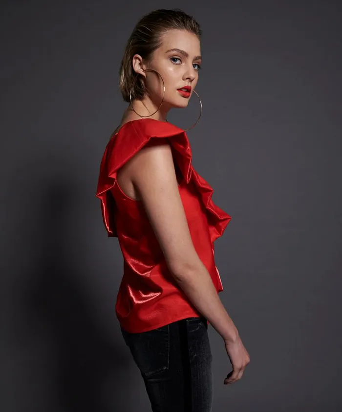 One Teaspoon Tops 80S RED ASHLEY TOP 8211 Women One Teaspoon Tops 80S RED ASHLEY TOP 8211 Women