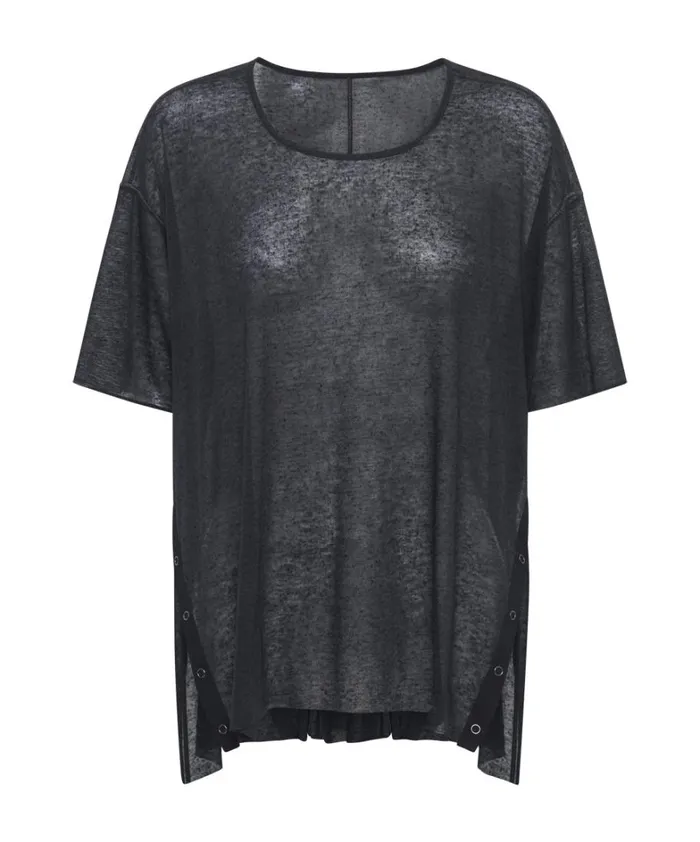 One Teaspoon Tops BLACK SPLIT SEAM TEE 8211 Women One Teaspoon Tops BLACK SPLIT SEAM TEE 8211 Women