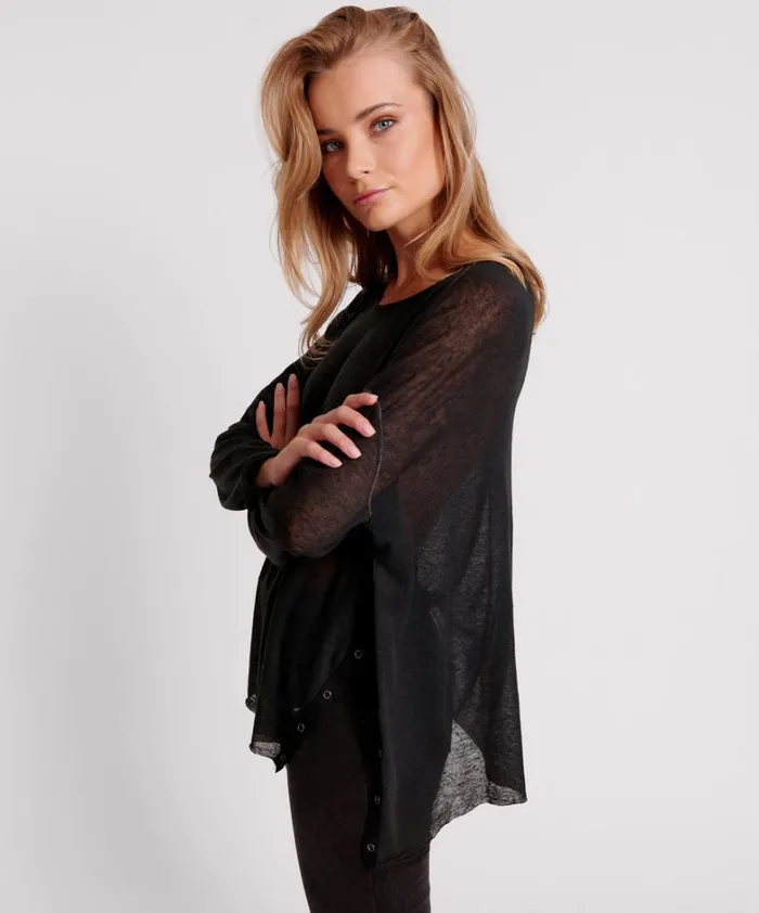 One Teaspoon Tops BLACK SPLIT SIDE LONG SLEEVE TEE 8211 Women One Teaspoon Tops BLACK SPLIT SIDE LONG SLEEVE TEE 8211 Women