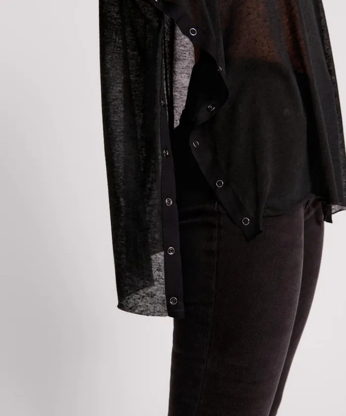 One Teaspoon Tops BLACK SPLIT SIDE LONG SLEEVE TEE 8211 Women One Teaspoon Tops BLACK SPLIT SIDE LONG SLEEVE TEE 8211 Women