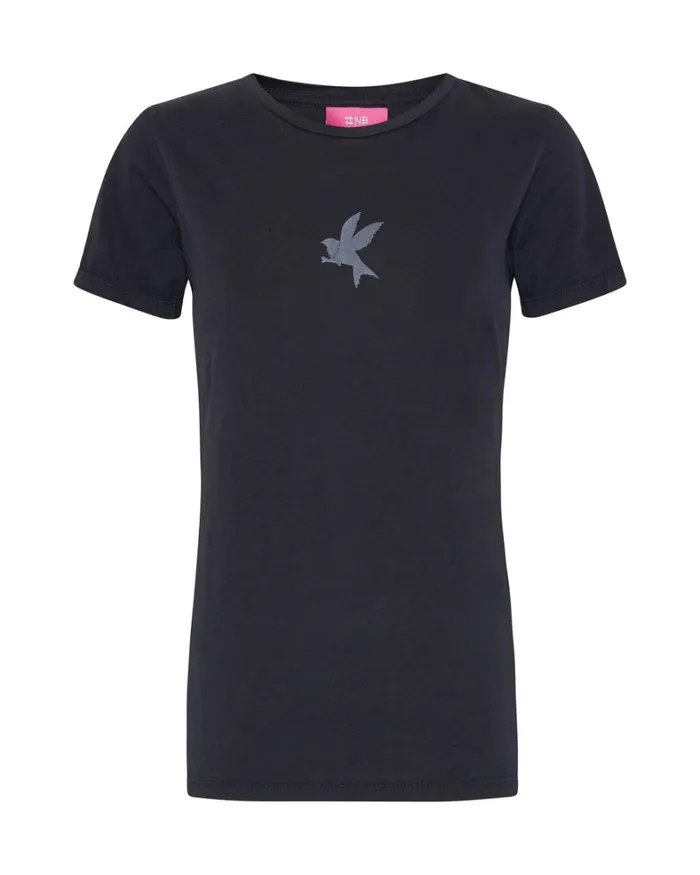 One Teaspoon Tops CHARCOAL BOWER BIRD ORGANIC FITTED TEE 8211 Women One Teaspoon Tops CHARCOAL BOWER BIRD ORGANIC FITTED TEE 8211 Women