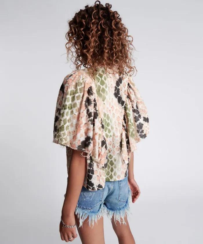 One Teaspoon Tops HAND PAINTED BOA TOP 8211 Women One Teaspoon Tops HAND PAINTED BOA TOP 8211 Women