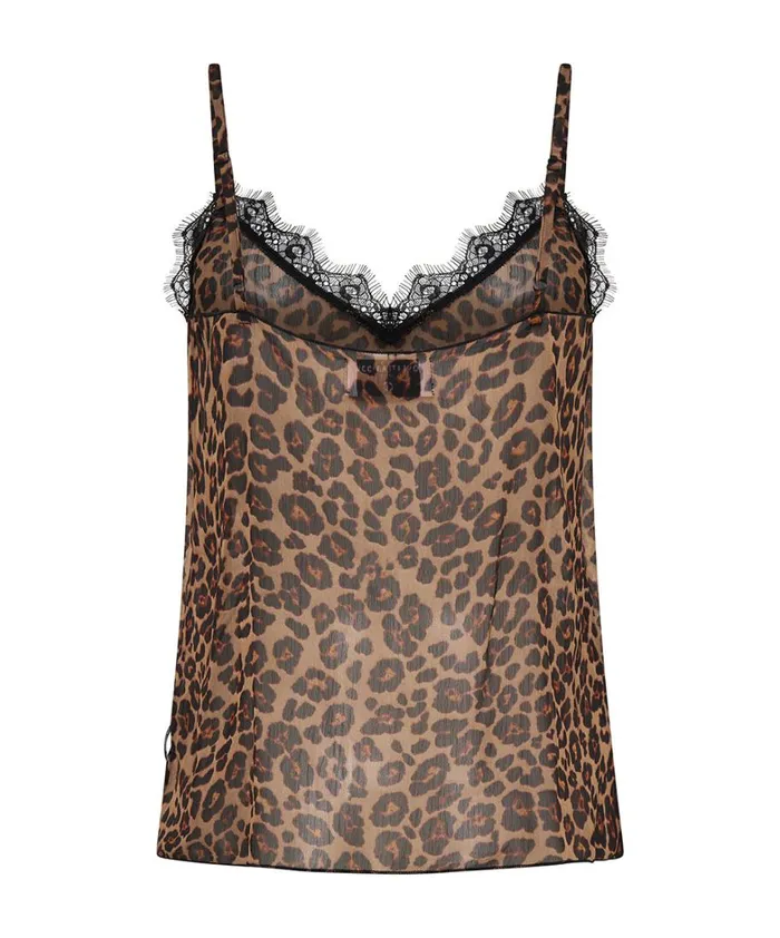 One Teaspoon Tops LEOPARD AND LACE CAMI TOP 8211 Women