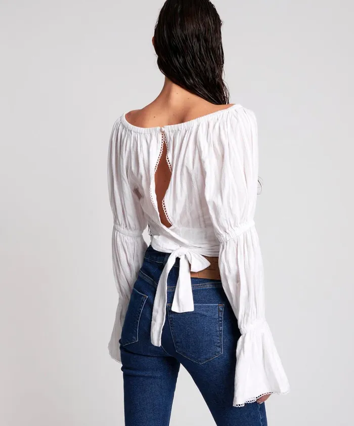 One Teaspoon Tops WHITE SUMMER NIGHTS CROP 8211 Women One Teaspoon Tops WHITE SUMMER NIGHTS CROP 8211 Women