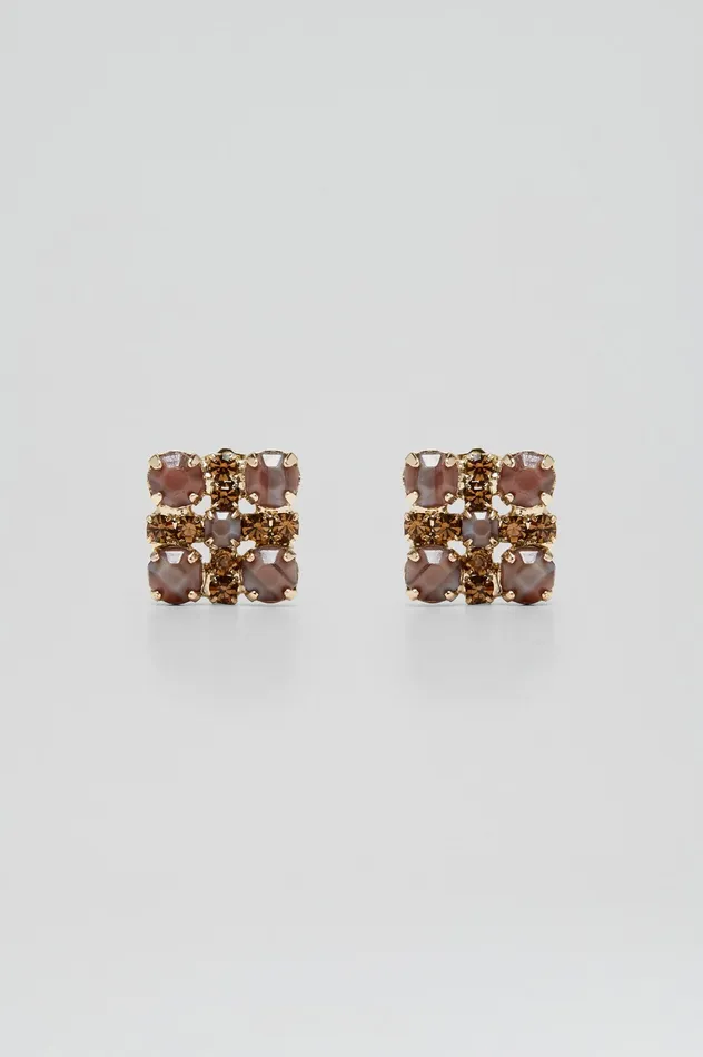 OPAL STRASS STUDS SMOKEDTOPAZ Jewelry Scanlan Theodore Women OPAL STRASS STUDS SMOKEDTOPAZ Jewelry Scanlan Theodore Women