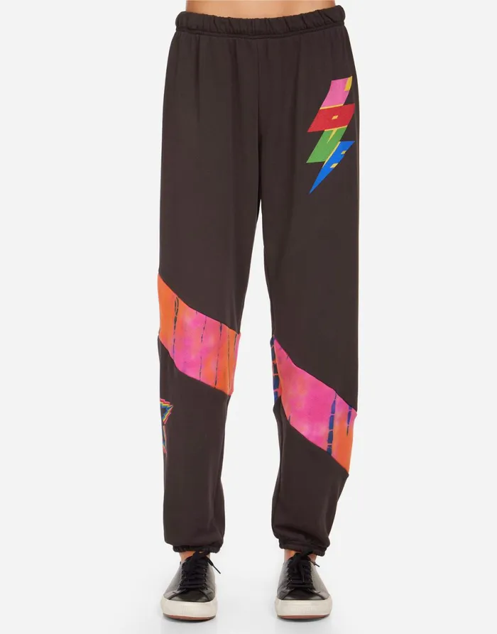 Ophelia Rainbow Lightning Star Onyx Women039s Lauren Moshi Long Sweatpants