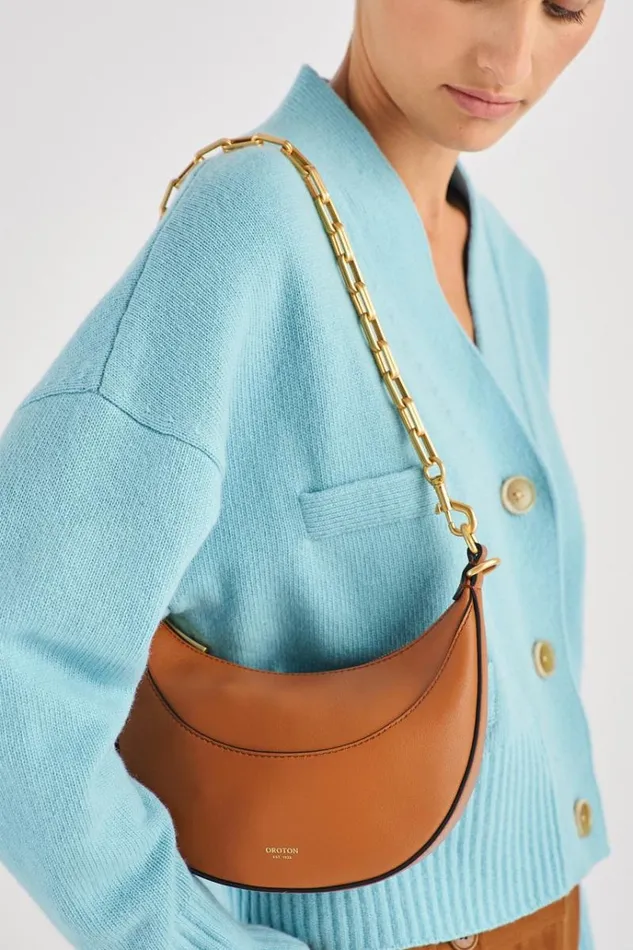Oroton Bag Straps Accessories Isla Short Chain Strap Brass