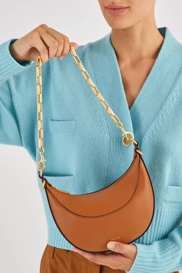 Oroton Bag Straps Accessories Isla Short Chain Strap Brass