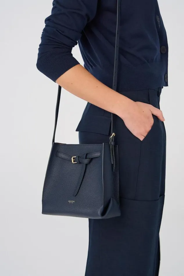 Oroton Crossbody Women Margot Mini Bucket Bag North Sea