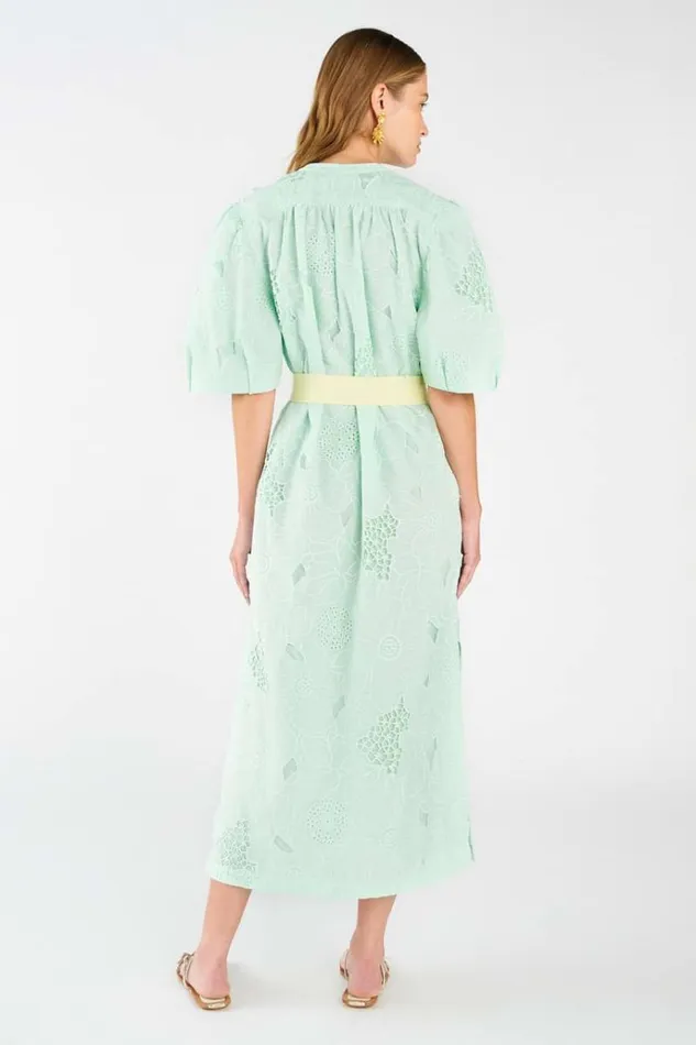 Oroton Dresses Women Lace Column Dress Sea Spray