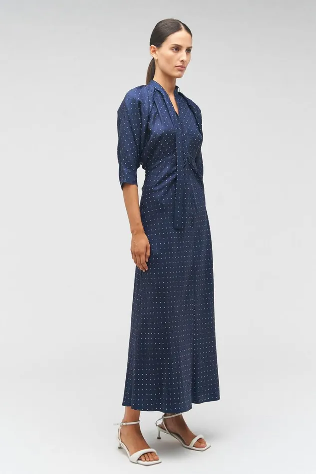 Oroton Dresses Women Pindot Tie Neck Dress North Sea