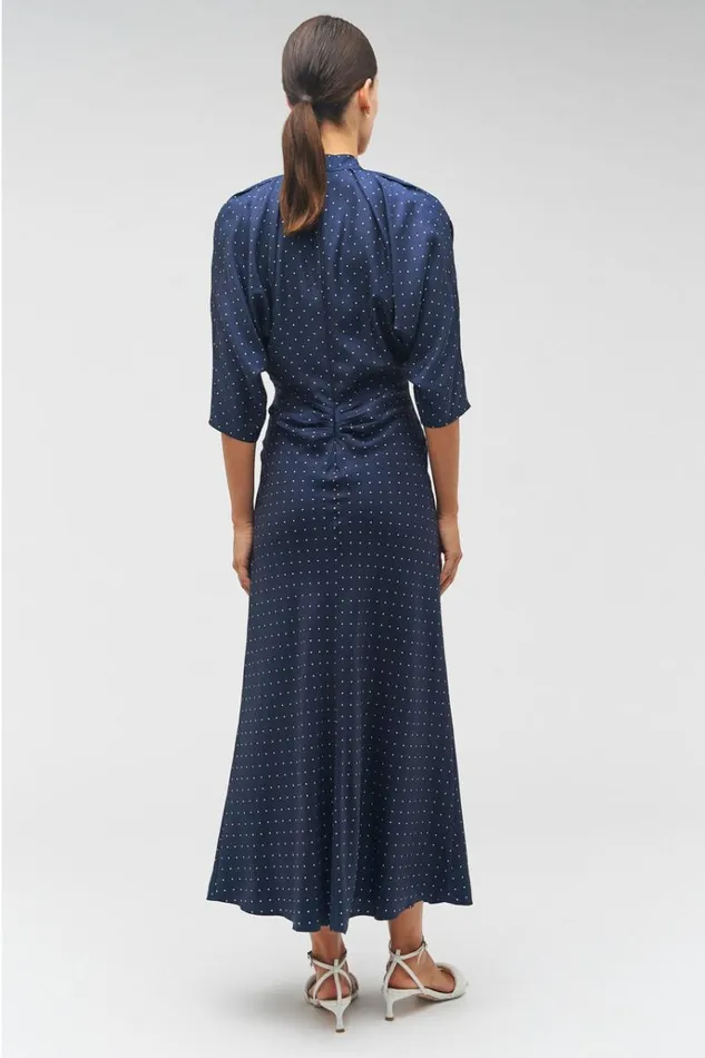 Oroton Dresses Women Pindot Tie Neck Dress North Sea