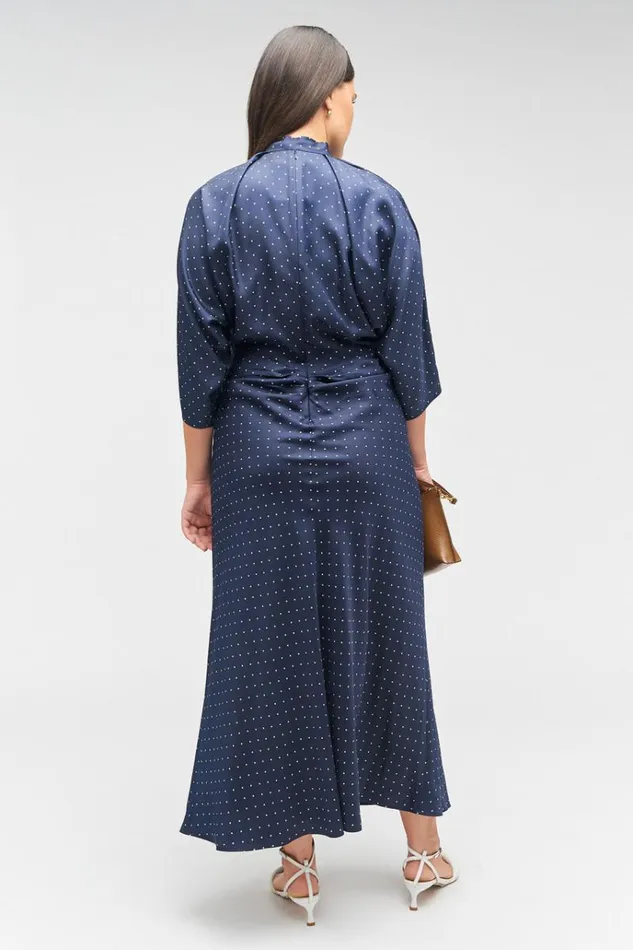 Oroton Dresses Women Pindot Tie Neck Dress North Sea