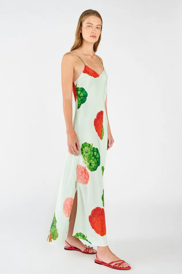 Oroton Dresses Women Posie Garden Print Slip Dress Sea Spray