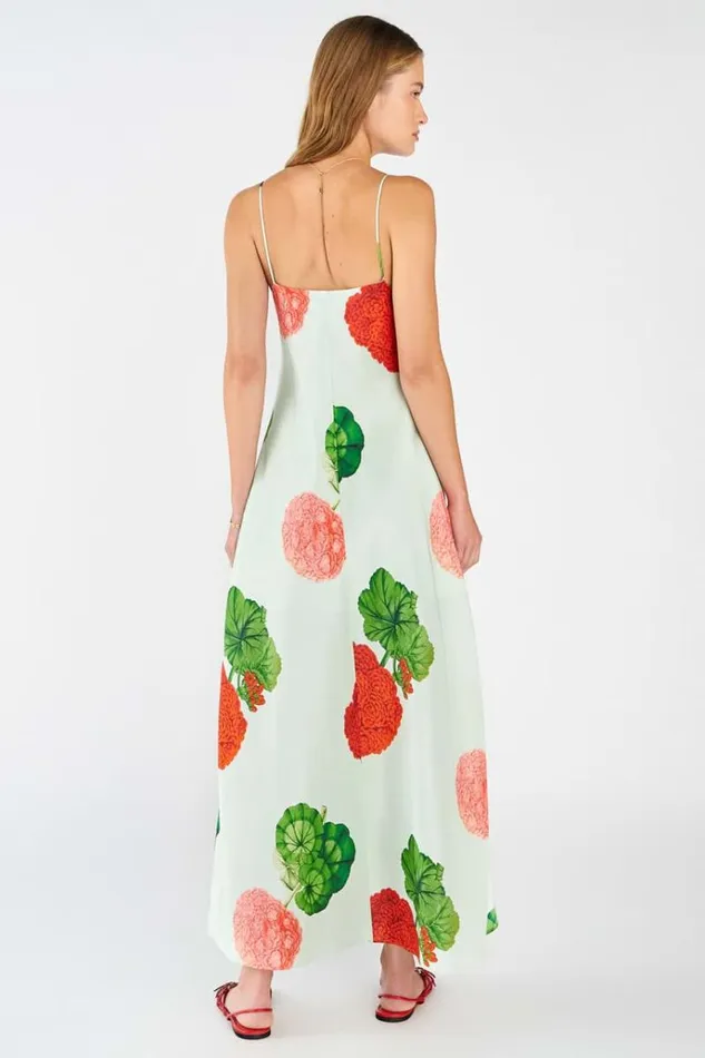 Oroton Dresses Women Posie Garden Print Slip Dress Sea Spray