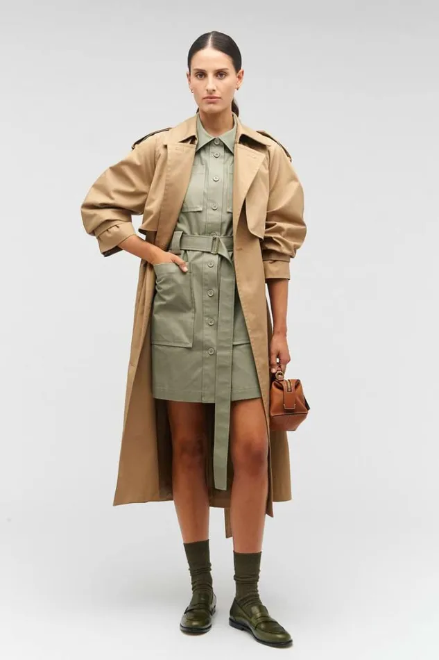 Oroton Dresses Women Shirt Dress Sage